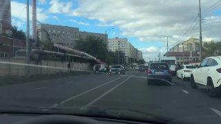 Труба котельной рухнула на дорогу в Краснодаре