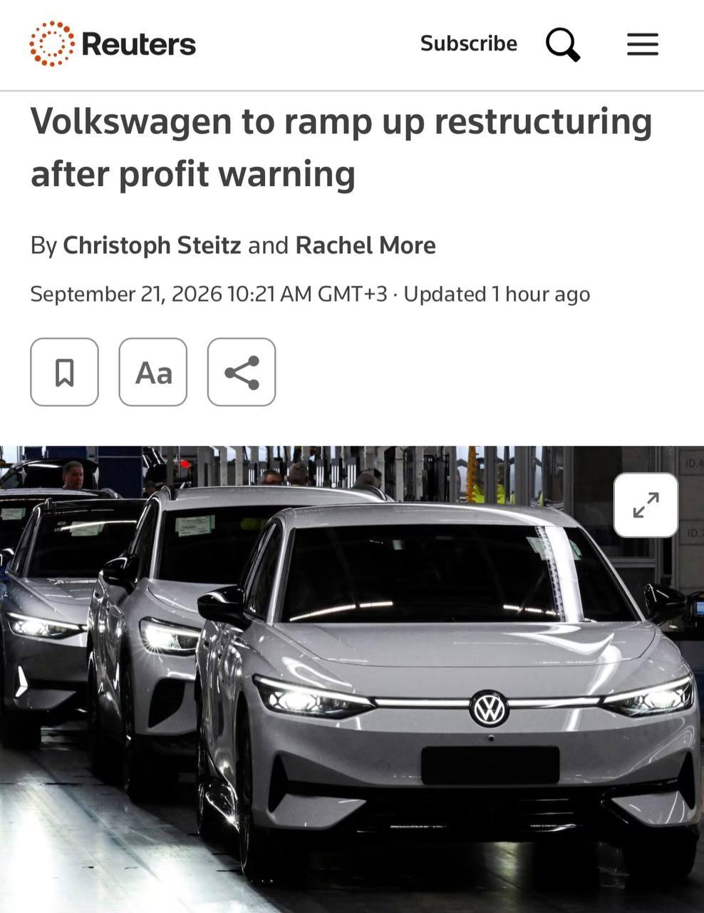 Volkswagen всё ещё в глубоком кризисе — компания планирует сократить ещё около (!) 50 тысяч рабочих мест.