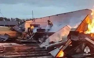 Пожар уничтожил пилораму застройщика под Новосибирском
