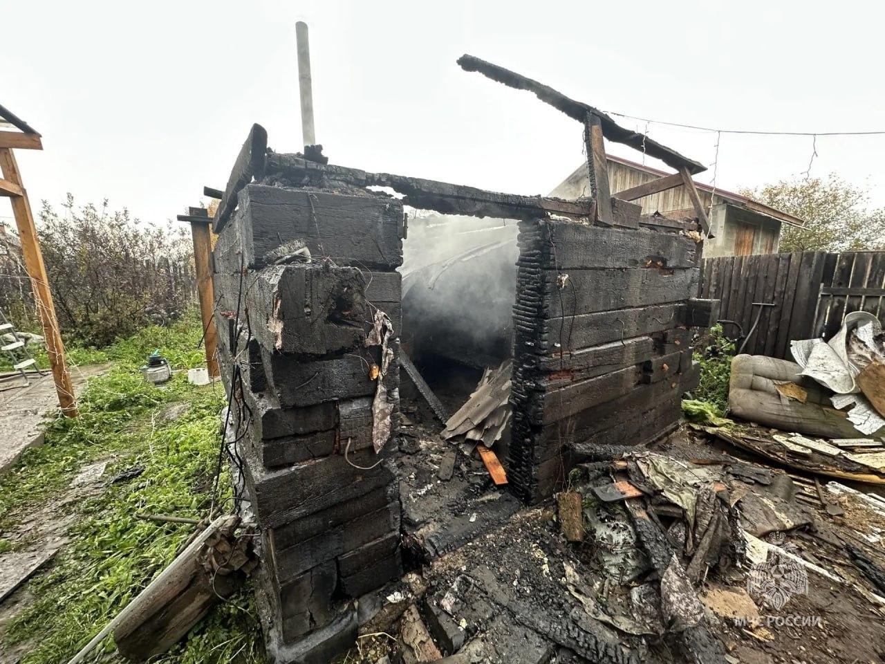 Неправильное устройство печи привело к пожару в бане