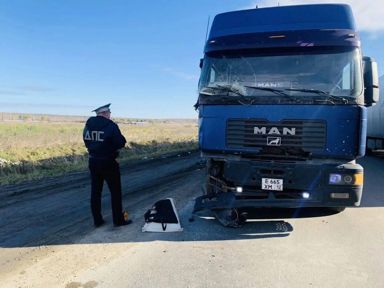 Сегодня утром в Белоярском районе водитель грузовика MAN насмерть сбил человека