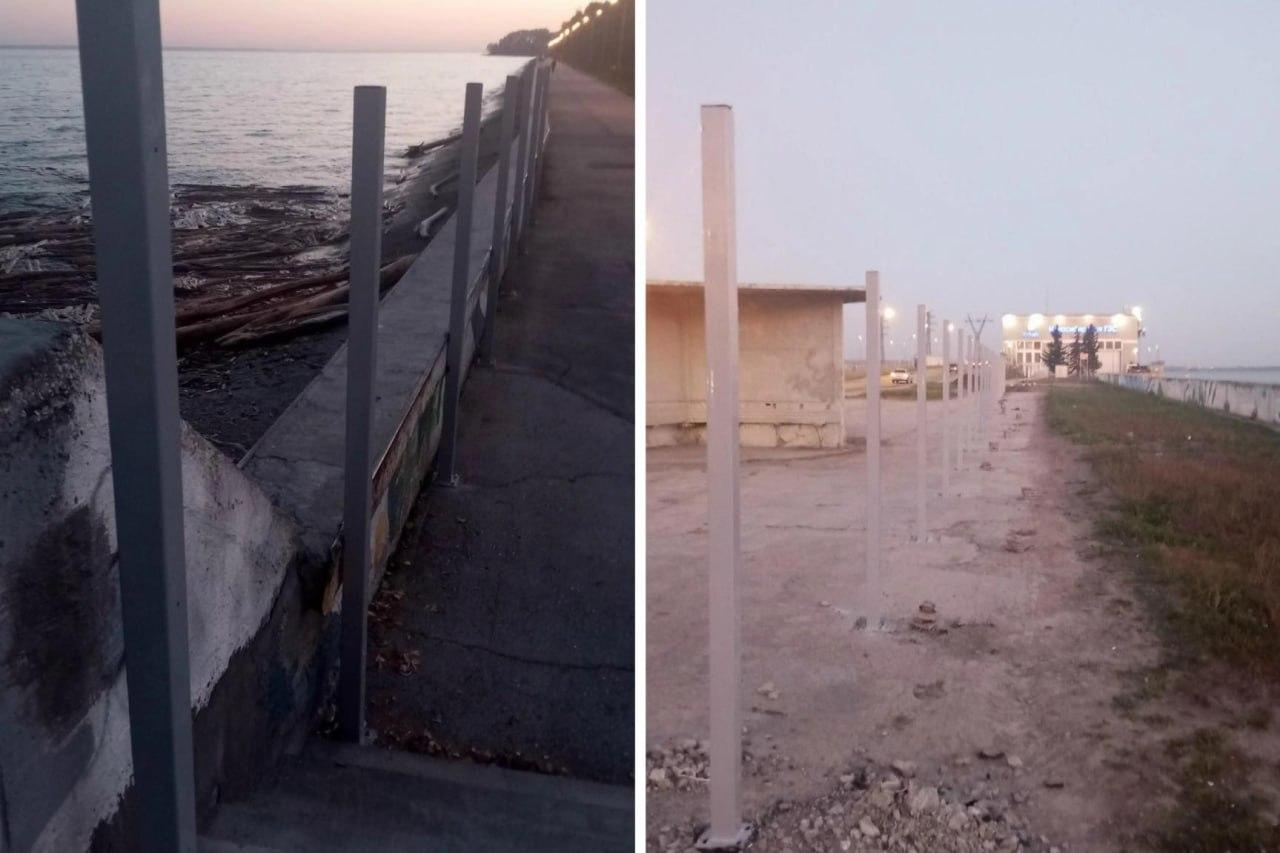 Вдоль Обского моря строят забор