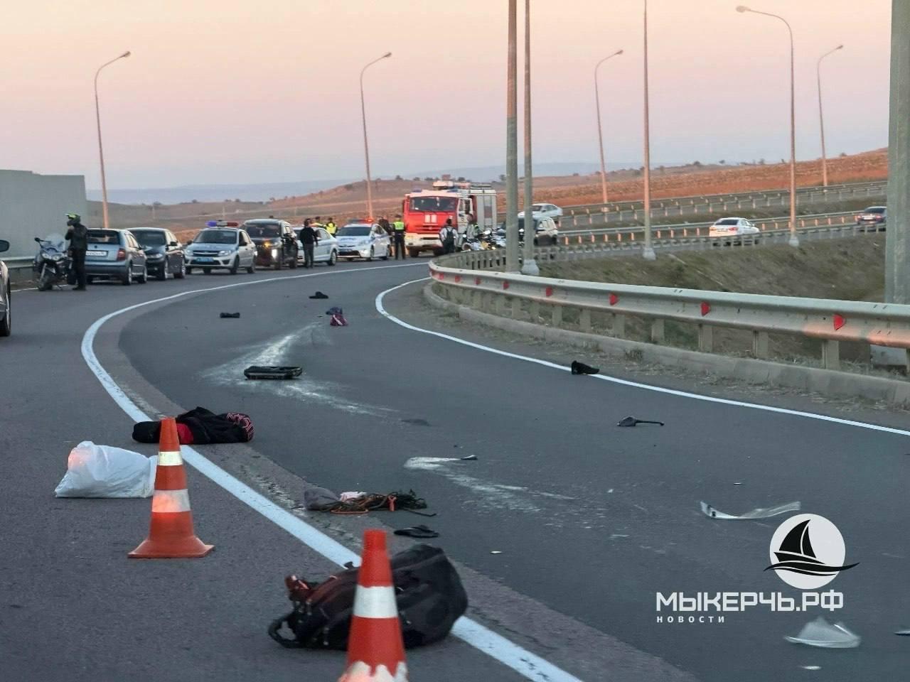 52-летний мотоциклист из Петербурга трагически погиб на дорожной развязке у Крымского моста в районе Керчи