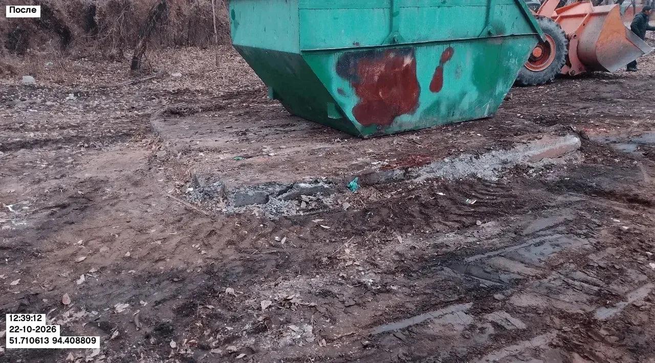 ГУП ТСП провело уборку контейнерной площадки на ул. Семирацкого, 2