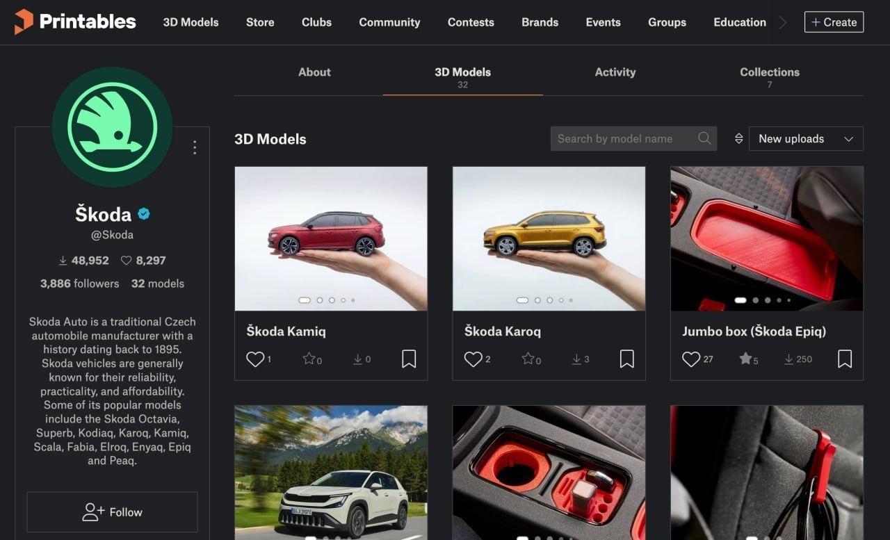 Skoda разрешила БЕСПЛАТНО печатать аксессуары для своих автомобилей на 3D-принтере — компания выложила готовые модели, разработанные собственными инженерами.