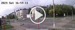 Момент самого ДТП с перевертышем в Междуреченске.