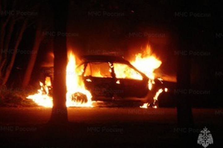 В Черногорске потушили два пожара: автомобиль и мусорный контейнер