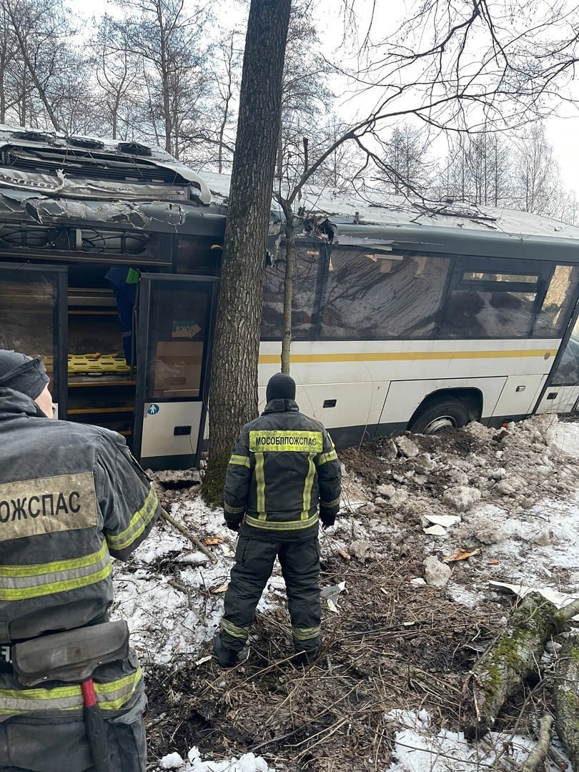 Рейсовый автобус улетел в кювет неподалеку от поселка...