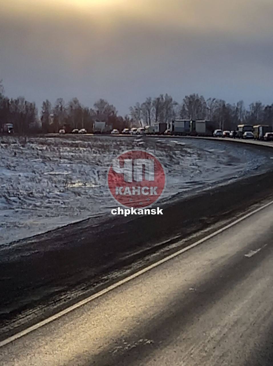 Обстановка на трассе за Канском 