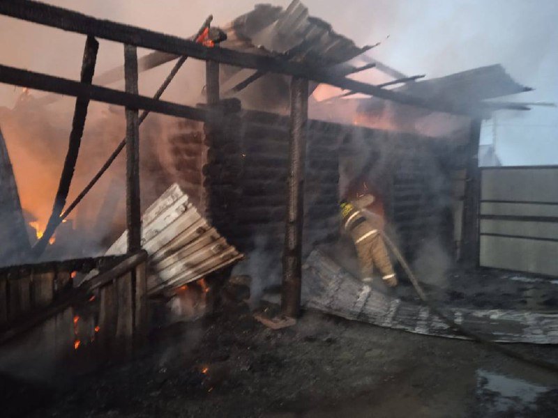 Пожар в Первомайке: сгорел гараж, автомобиль и погибла...