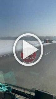 Большегруз слетел в кювет в районе Жандата 