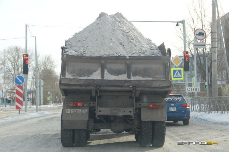 Площадки под складирование грязного снега в Ачинске работают с нарушениями