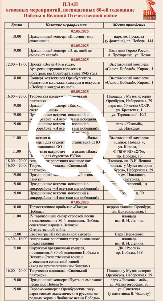❗️Куда сходить на майские праздники в Оренбурге Ключевые...