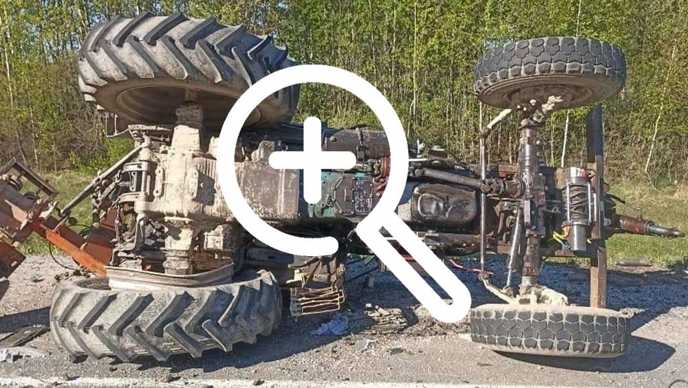 Под Жуковкой грузовик протаранил трактор