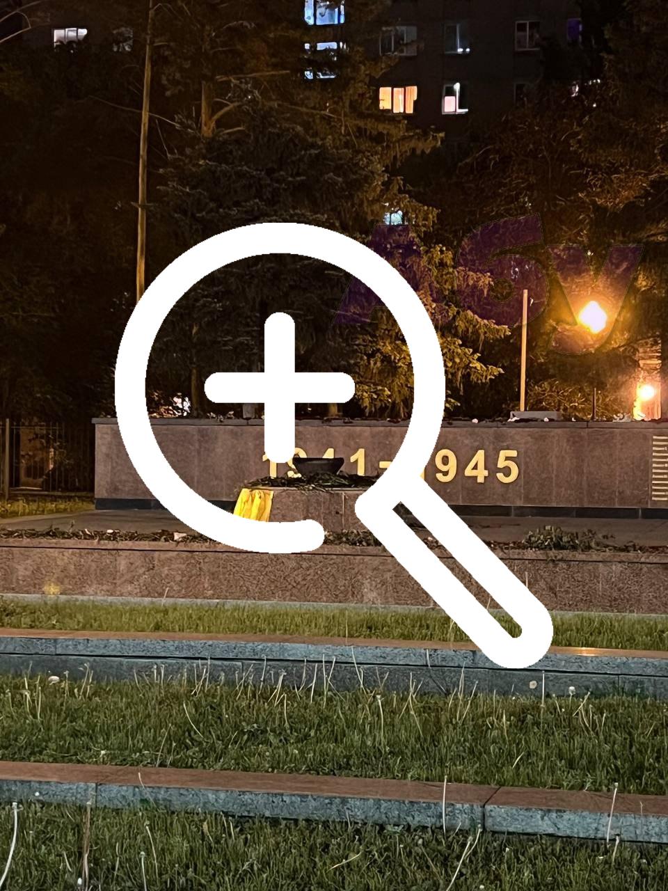 В Воронеже безумец сжег цветы на мемориале и потушил Вечный огонь