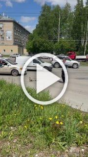 Неравнодушные новосибирцы помогают уточкам перейти дорогу...