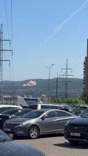 Видео взрывных работ на Торгашинском хребте
