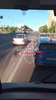 Самокатчик врезался в легковушку на дороге в Кемерово. ДТП произошло на...