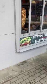 Московские голуби устроили перекус шаурмой прямо в ларьке