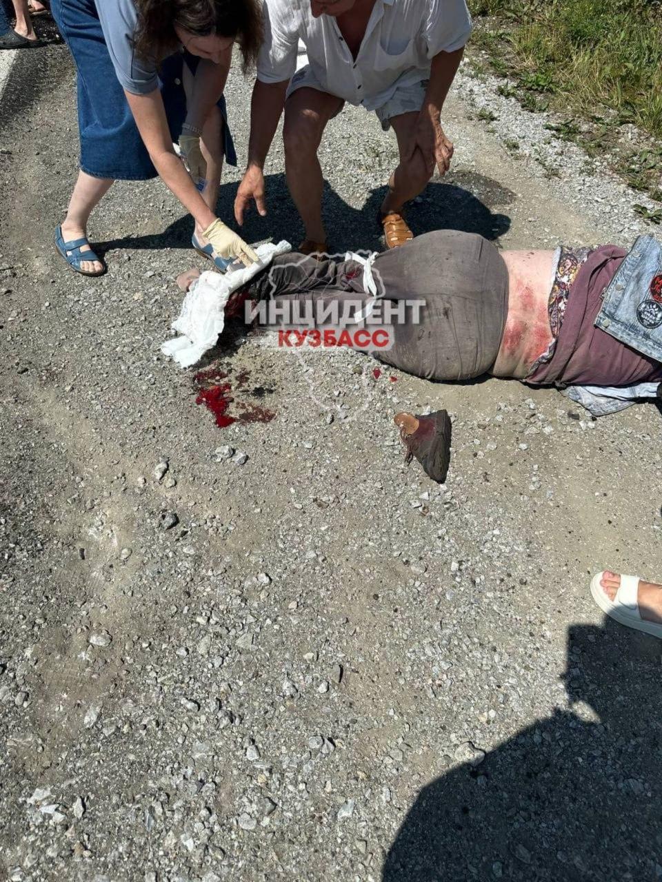 Мотоциклист и пассажирка пострадали в ДТП под Кемеровом