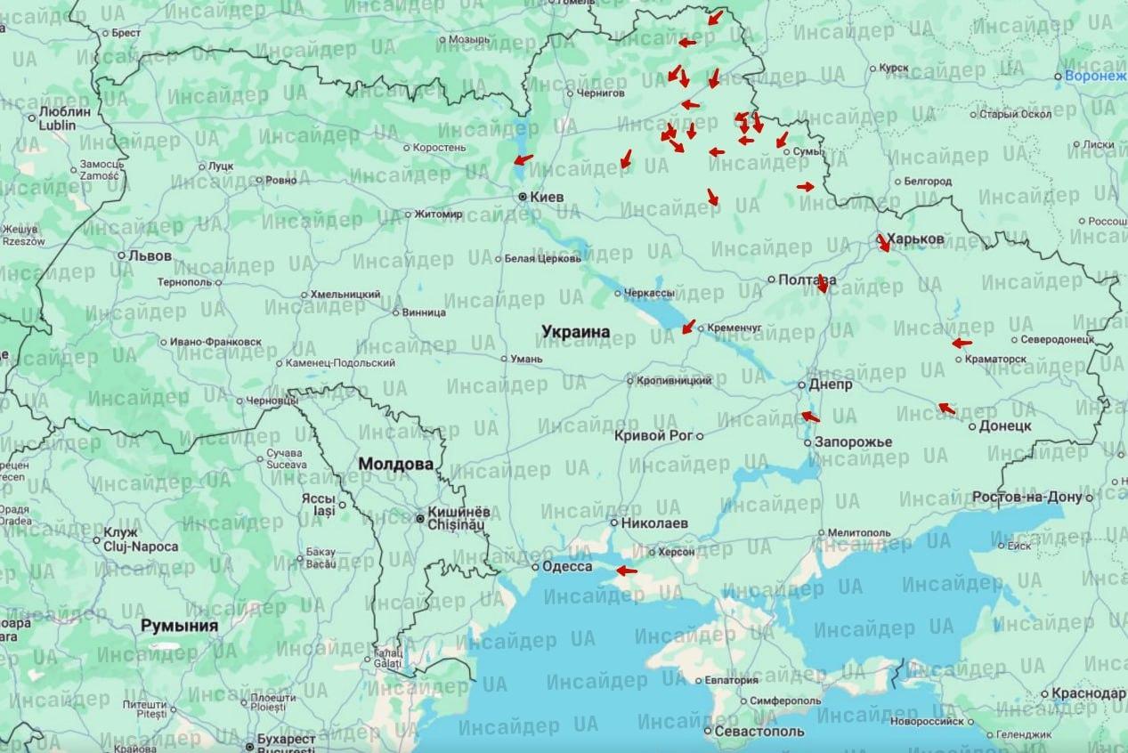 Начался очередной массовый налет наших дронов на Украину