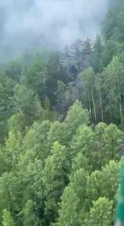 Место крушения Ан-24 в Амурской области с воздуха