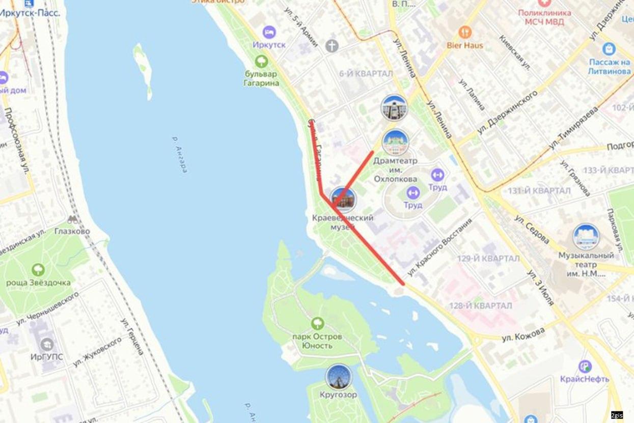 Движение в центре ограничат сегодня в Иркутске