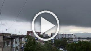 Саяногорск накрыл обещанный шторм. 