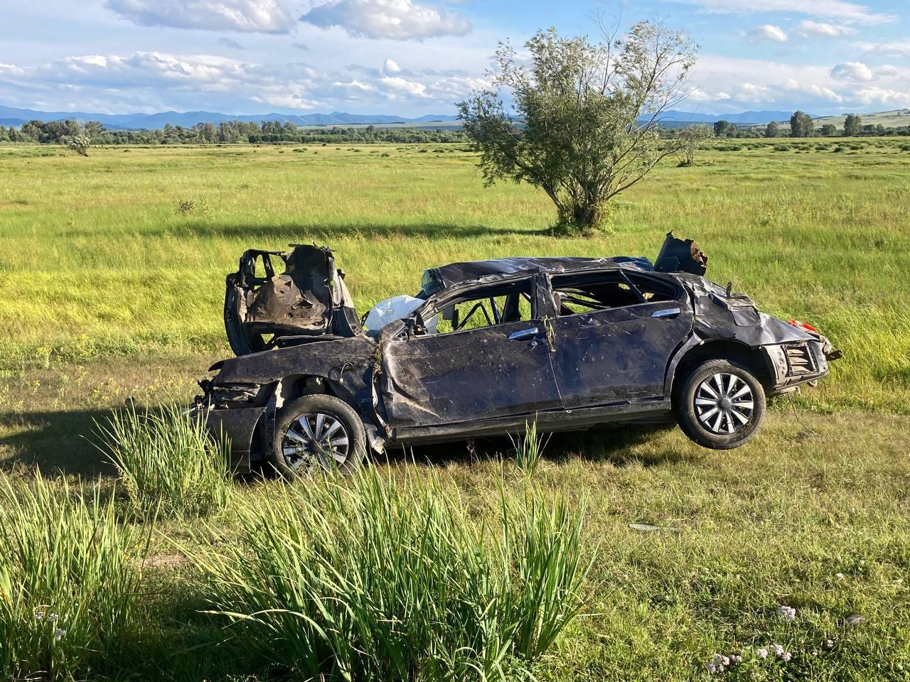 В Аскизском районе автомобиль съехал с дороги 5 августа вечером на 130 км...