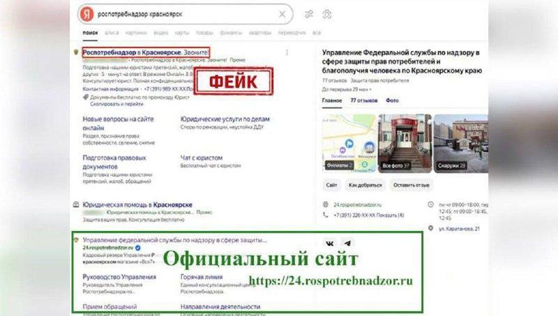 Фейковый сайт Роспотребнадзора обнаружили в Красноярске