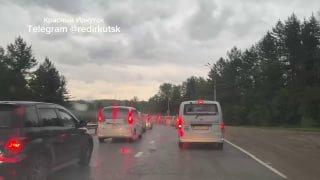 Воскресное стояние от Шелехова до Иркутска. Одна полоса на въезде в город и...