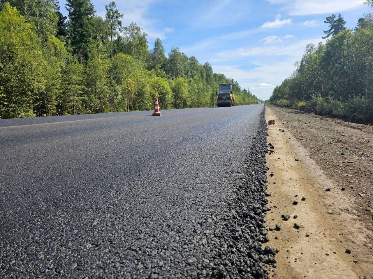 На трассе Канск – Абан – Богучаны продолжается капремонт по нацпроекту...