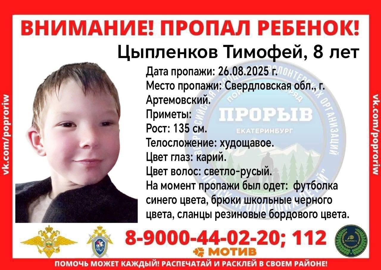 В Артемовском пропал 8-летний мальчик