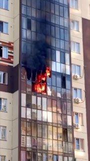 Пожар произошёл на 7 этаже многоэтажного дома на Заречной, 27