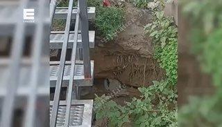 В Канске размывает склон под новой набережной