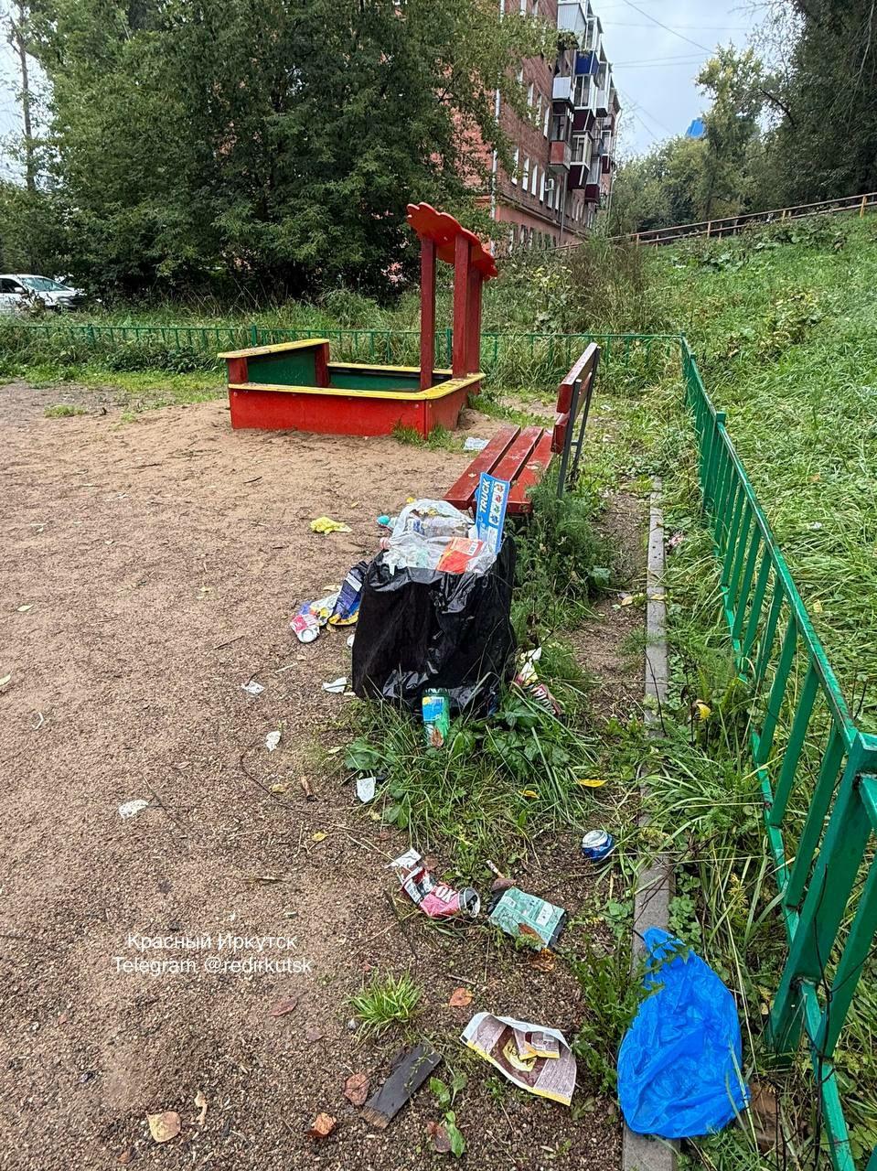 Неспортивное поведение на детской спортивной площадке. Площадка используется...