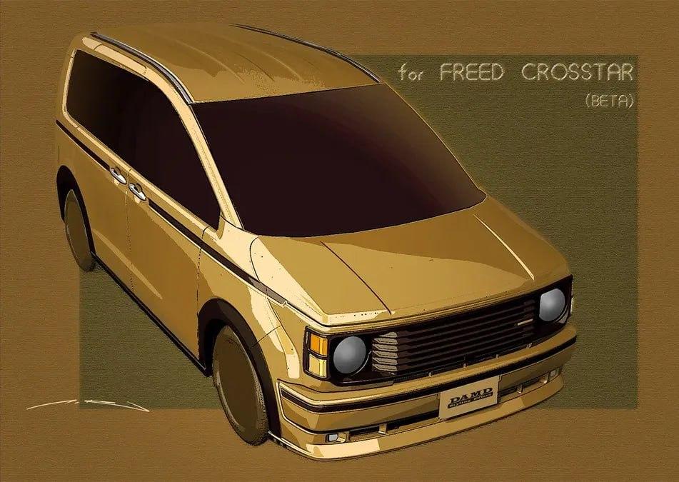 Компактвэн Honda Freed стилизовали под американские автомобили 1980-х Пока...