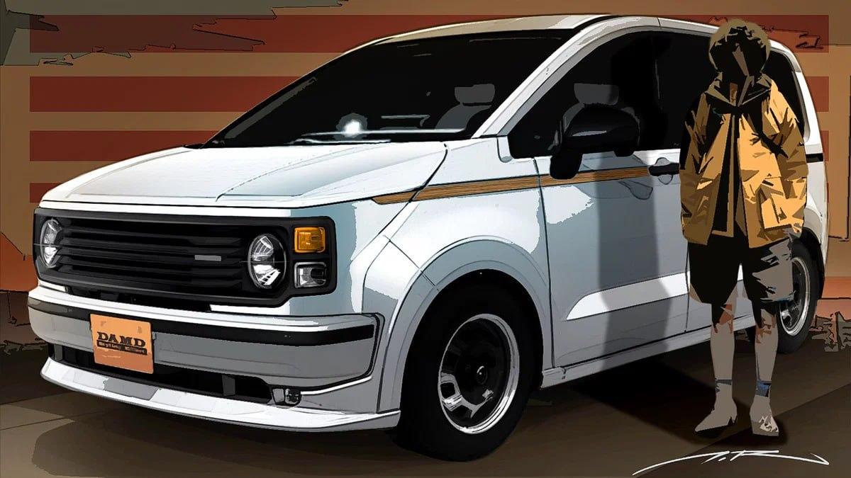 Компактвэн Honda Freed стилизовали под американские автомобили 1980-х Пока...