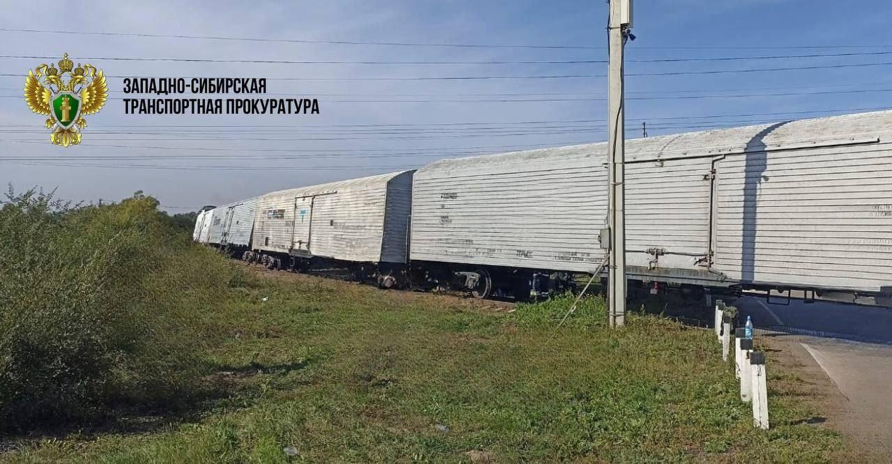 Три грузовых вагона сошли с рельсов в Черногорске