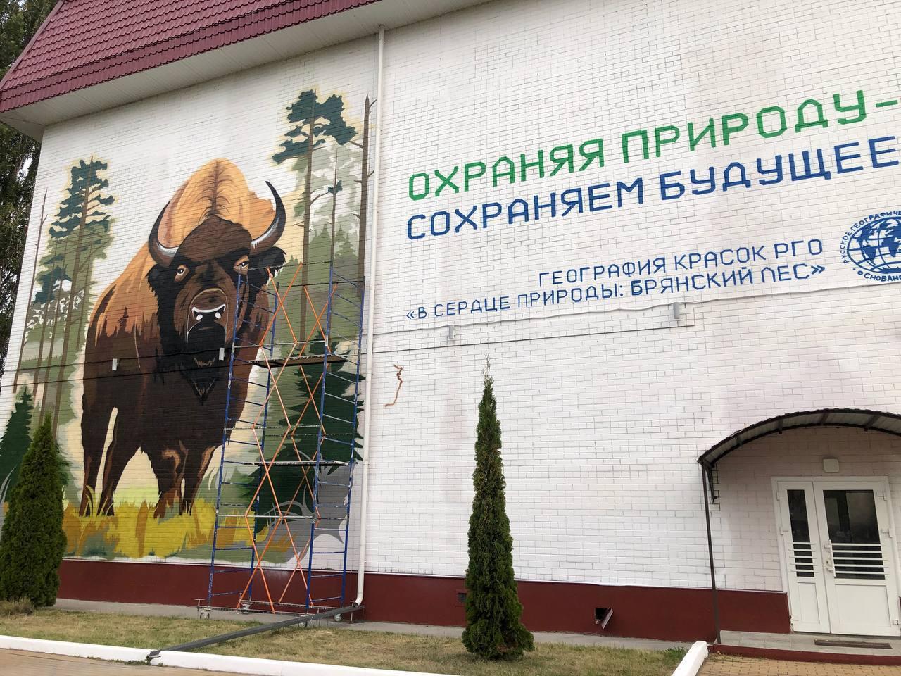 На одном из фасадов школы 59 в Брянске появился величественный мурал.