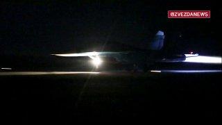 Су-34 под покровом ночи ударил по скоплению личного состава и по пункту...