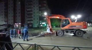 Поздней ночью в Саяногорске начались работы на перекрестке Ленина-Пионерской,...
