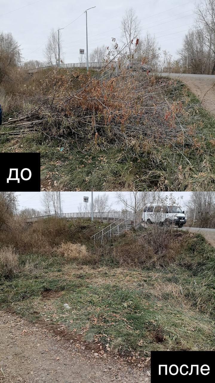 Специалисты компании «Энергия-Канск» работают по сбору мусора, оставшегося...
