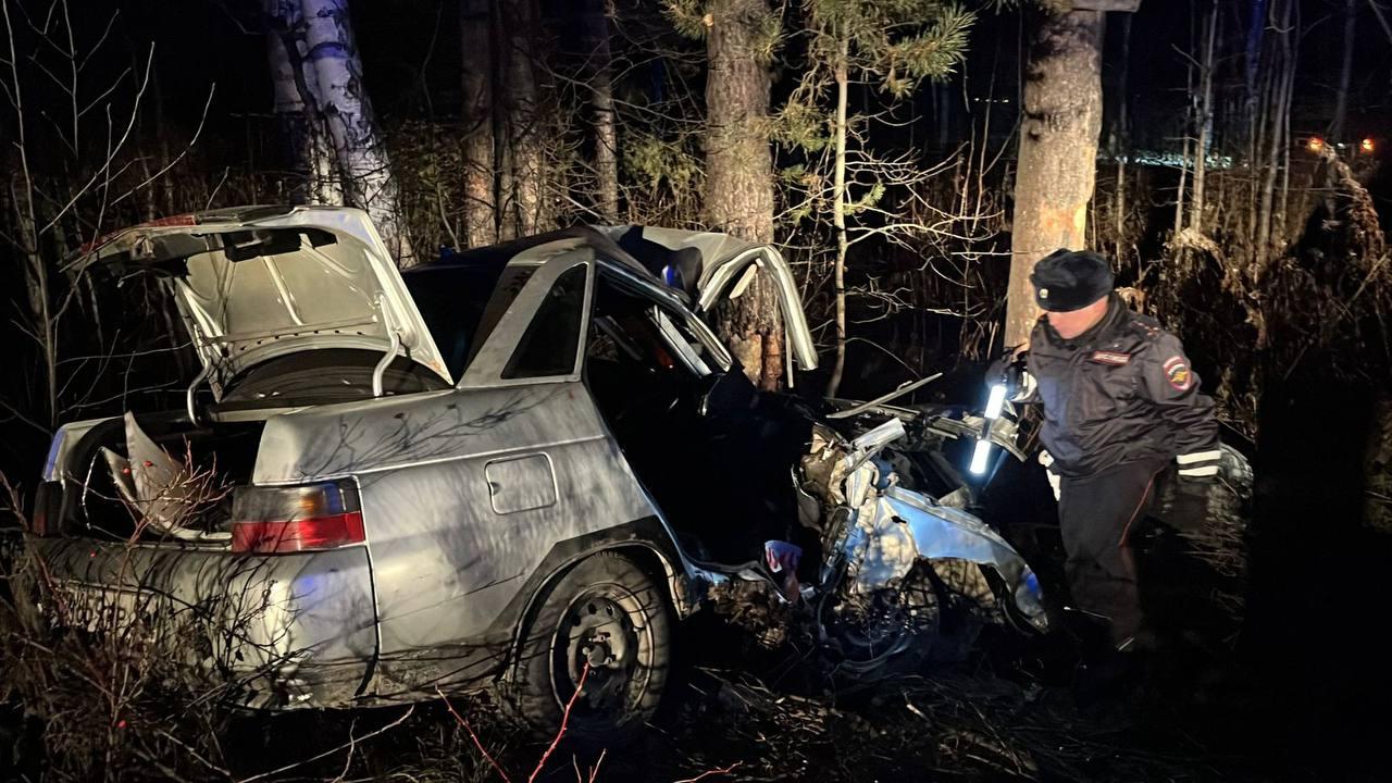 Под Верхней Пышмой в машине, врезавшейся в дерево, погибла 18-летняя девушка
