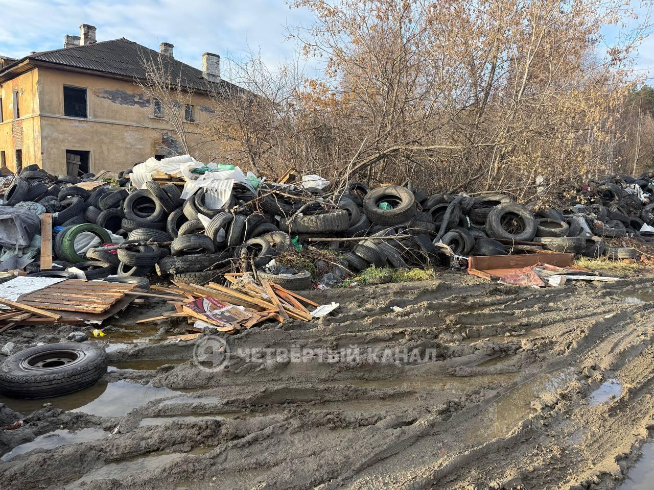 Гигантскую свалку автомобильных шин нашли на окраине Екатеринбурга